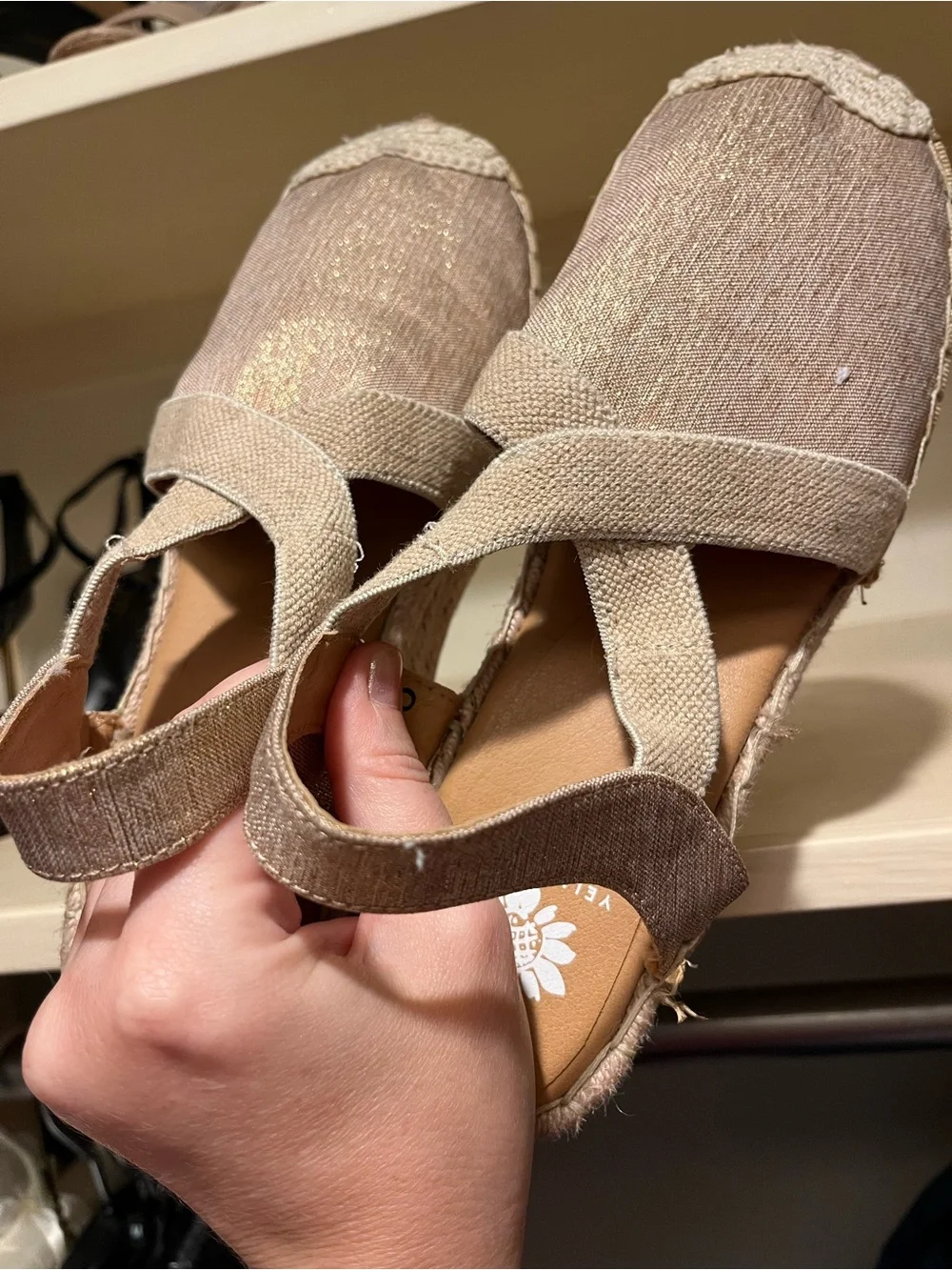 Metallic Woven Espadrille Wedge Slip-on